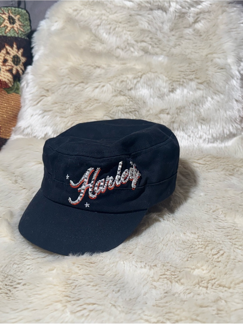 Harley-Davidson Black Cadet Cap with Red and White Script